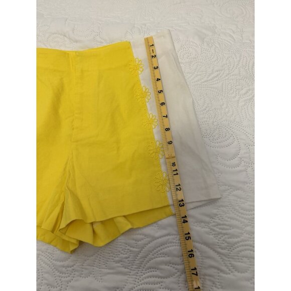 Anthropologie Maeve Surf City Linen Embroidered Sailor Shorts Size 8 Daisy NWT - Picture 10 of 10